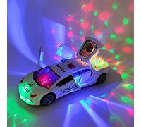 WLHBF Jouet Voiture, Voiture de Police Enfants avec Lumières, Portes S'ouvrant Automatiquement, Véhicule Lumière et Son, Jouet Voiture de Police pour Garçons Filles à partir de 3 4 5 6 Ans