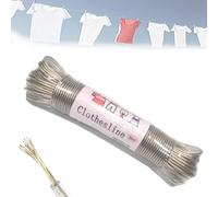 WLHFDC Fil a Linge Extérieur 30m,Corde à Linge avec Noyau en Acier pour l'extérieur,Extra Forte avec Une capacité de Charge de 120 kg,Etendoir Linge Exterieur Antirouille et Imperméable pour Jardin