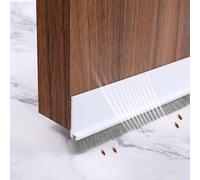 WLHFDC Joint de Porte,100x5cm Bas de Porte Isolant,Auto-adhésif Boudin de Porte et Peut être Coupé à la Taille,Joint Brosse Isolation Phonique Porte,Calfeutrer Bas de Porte(Blanc)