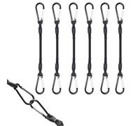 WLHFDC Lot de 6 tendeurs en caoutchouc avec mousqueton, 30 cm, tendeurs solides en caoutchouc avec crochets, sangles de serrage avec crochets, bandes en caoutchouc pour voile d'ombrage, jardin, vélo