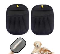 WLICCHS Lot de 2 gants d'épilation pour animaux de compagnie, respirants, statiques, magnétiques en fourrure, réutilisables, pour nettoyer les poils et les soins, pour animaux de compagnie, canapés