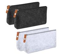 WLICCHS Lot de 4 Trousses en Feutre avec Fermeture éclair, Trousse de Maquillage, Petite Trousse pour stylos, Crayons, surligneurs, pinceaux de Maquillage et Autres Petits Articles