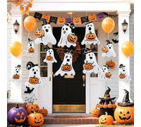 Wlicon 12 Pièces 22 CM, 40 CM Halloween fantôme Ballons gonflables Suspendus Ballons gonflables Halloween pour la Cour Jardin Décoration de la Maison de fête