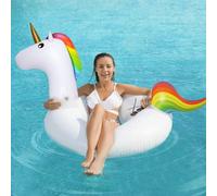 Wlicon Bouée Licorne Bouée de Natation Gonflable Licorne Bouée Licorne Géante Flotteur de Piscine pour la Plage Océan Piscine D'été Adulte Partie Décoration (Blanc)