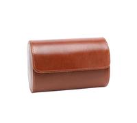 WLIHDB éTui à Montre Enroulable Lot de 2 boîtes à montres en cuir véritable avec 1/2/3 emplacements Pour Montres-Bracelets Et Montres ConnectéEs(2 Bright Brown)