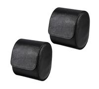 WLIHDB éTui à Montre Enroulable Lot de 2 boîtes à montres fente unique en velours PU noir, style vintage, portable, for ranger et transporter des bijoux Pour Montres-Bracelets Et Montres ConnectéEs
