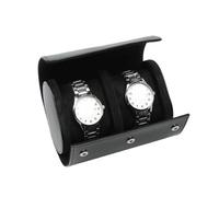 WLIHDB éTui à Montre Enroulable Lot de 2 boîtes rangement for bijoux en cuir PU, étuis présentation for montres, protection anti-poussière Pour Montres-Bracelets Et Montres ConnectéEs(Black 2 bit)