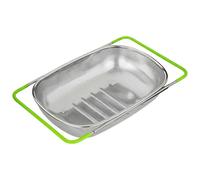 WLIHDB Passoire d'évier Extensible, Panier avec poignée en Caoutchouc for légumes et Fruits, 2 pièces pour Fruits et Légumes(Green)