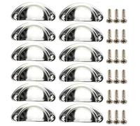 WLIHDB PoignéE De Tasse En Forme De Coquille Lot de 12 poignées tiroir en coquillage style rétro, chrome, vert, bronze, fer Pour Armoires Tiroirs(Color 5)