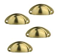 WLIHDB PoignéE De Tasse En Forme De Coquille Lot de 4 poignées tiroir en fer style rétro demi-cercle, coquille, tôle d'étain, antique, for décoration la maison Pour Armoires Tiroirs(Color 3)