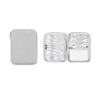 WLIHDB Sac Organisateur De CâBles Lot de 2 Sacs Rangement for câbles données, Batterie Externe, Disque U, Compartiments Multiples, Double Couche, Portable, Pratique, Voyage pour CâBles(Grey)