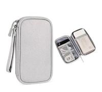 WLIHDB Sac Organisateur De CâBles Lot de 2 Sacs Transport for appareils électroniques, Organiseur Voyage, Portable, étanche, Simple Couche, Rangement for câbles et disques durs pour CâBles(Grey)