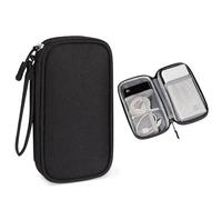 WLIHDB Sac Organisateur De CâBles Lot de 2 Sacs Transport for appareils électroniques, Organiseur Voyage, Portable, étanche, Simple Couche, Rangement for câbles et disques durs pour CâBles(Black)
