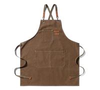WLIHDB Tabliers à Outils Tablier générique homme femme tabliers en toile vêtements de travail avec poches for restaurant cuisine serveur tablier Pour Personne(Brown)