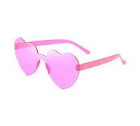 WLIHDB Verres De FêTe Lot de 20 lunettes de soleil en forme de cœur for femme, couleur gelée, sans monture, en une seule pièce, aux couleurs éclatantes Pour FêTe(Pink)