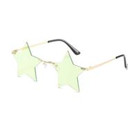 WLIHDB Verres De FêTe Lot de 20 lunettes de soleil en forme d'étoile, pentagramme amusant, décoration de Noël, lunettes de fête, lunettes de soleil sans monture Pour FêTe(Green)