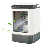 Wlikmjg 24cm Refroidisseurs D'air Personnels,Climatiseurs Portables,Silencieux,4 En 1,par Évaporation,3 Modes Vitesses,feuilles De Balançage De Haut En Bas, Veilleuses Colorées,grand Réservoir D'eau
