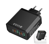 Wlikmjg Adaptateur Secteur Européen | 2 Ports USB + 2 PD Adaptateur de Voyage UE,4 en 1 Multi-interfaces Charge Rapide QC3.0 pour Voyage Étranger Hôtel Croisière Séjour Professionnel