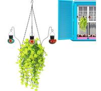 Wlikmjg Panier De Fleurs Artificielles - Fausses Fleurs Réalistes pour Jardin avec Mangeoire À Oiseaux,Artificielles pour Porte Printemps Patio Mur Balcon Terrasse d'automne