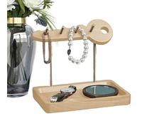 Wlikmjg Porte-clés d'entrée en Bois, Porte-clés de comptoir, Support de Porte-clés de Table Rustique, Organisateur décoratif en Bois avec Plateau de Rangement, Support à Bijoux pour la Maison