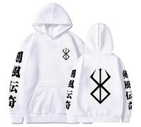 WLIN Mens Dark Berserk Anime Hoodie Male Manga Guts Sweat Hommes Noir Pull Coton Casual Vêtements