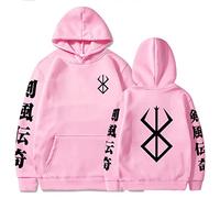 WLIN Mens Dark Berserk Anime Hoodie Male Manga Guts Sweat Hommes Noir Pull Coton Casual Vêtements
