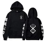 WLIN Mens Dark Berserk Anime Hoodie Male Manga Guts Sweat Hommes Noir Pull Coton Casual Vêtements