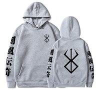 WLIN Mens Dark Berserk Anime Hoodie Male Manga Guts Sweat Hommes Noir Pull Coton Casual Vêtements