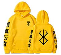 WLIN Mens Dark Berserk Anime Hoodie Male Manga Guts Sweat Hommes Noir Pull Coton Casual Vêtements