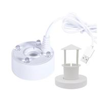 Wlinfetity 4 LED Mist Maker Fogger 300ml/h Humidificateur d'air pour fontaine à eau, étang, aquarium et utilisation décorative, noir