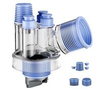 Wlinfetity Adaptateur de vidange d'évier de cuisine multifonction à 5 voies avec débit de 45° pour machine à laver, lave-vaisselle, toilettes et évacuation de sol, matériau PETG + TPE, bleu (16 x 10 x