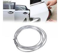 Wlinfetity Bande de moulage chromée pour voiture, 6 mm x 2 m - ABS + protection anti-rayures chromée pour bord de porte, pare-chocs, intérieur, coffre, facile à couper et à appliquer avec ruban