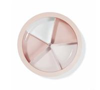 Wlinfetity Boîte à goûter avec couvercle et compartiments amovibles pour fruits, bonbons et noix - Boîte de rangement empilable avec 5 compartiments, design rétro, bleu (rose)