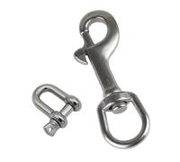 Wlinfetity Boulon à œil pivotant en acier inoxydable avec rotation à 360° pour anneau pour lampe de plongée sous-marine et montage d'appareil photo, compatible avec BCD et ceinture de sécurité