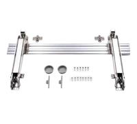 Wlinfetity Charnière de porte à ouverture parallèle à 180° pour portes coulissantes d'armoire, armoire, acier robuste et alliage d'aluminium, charge de 7 kg, tampon d'amortissement, argent