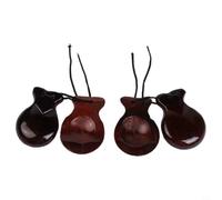 Wlinfetity Châtaignes espagnoles en bois, 2 paires de percussions à main pour flamenco et danse, instrument rythmique pour adultes et débutants, adapté pour scène et enseignement de musique (marron)