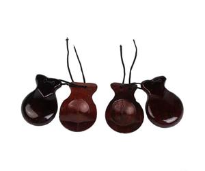 Wlinfetity Châtaignes espagnoles en bois, 2 paires de percussions à main pour flamenco et danse, instrument rythmique pour adultes et débutants, adapté pour scène et enseignement de musique (marron)