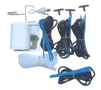 Wlinfetity Contrôleur de pompe d'arrosage automatique pour plantes d'intérieur avec minuterie 8 têtes d'égouttement et batterie rechargeable, 2 pour kit de tuyau M