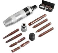 Wlinfetity Jeu de tournevis manuel réversible avec adaptateurs 3/8" et 1/2", 10 pièces avec extracteurs de vis pour vis endommagées ou rouillées, outil compact pour réparation automobile et domestique