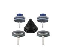 Wlinfetity Kit d'affûtage de lames de tondeuse à gazon double couche pour tondeuse à gazon poussée et autoportée, 4 pierres à aiguiser avec équilibre, compatible avec la plupart des tailles de lame