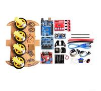 Wlinfetity Kit de châssis de voiture robot intelligent 4WD avec moteur d'évitation pour Arduino, kit complet pour suivi de ligne et détection d'obstacles, module d'apprentissage idéal pour les