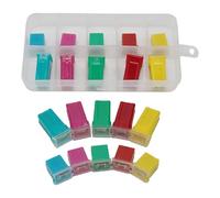 Wlinfetity Kit de fusibles de voiture 20 A 30 A 40 A 50 A 60 A Assortiment de fusibles à lame carrée pour fourgonnette, 10 pièces avec variantes courtes et longues