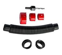 Wlinfetity Kit de trop-plein pour seau à pluie avec connecteur de tuyau, foret et joint d'étanchéité pour réservoirs d'eau en plastique et en bois, noir + rouge