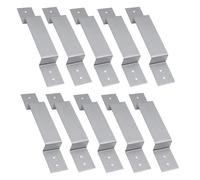 Wlinfetity Lot de 10 supports de sécurité pour poteaux de clôture de 100 mm, design anti-cliquetis, clips de poteau en acier galvanisé, pré-percés pour une installation facile, compatibles avec