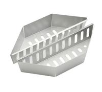 Wlinfetity Lot de 2 paniers à charbon de bois zingués pour barbecue en plein air, outil de barbecue avec répartition efficace de la chaleur, 38,5 x 11 x 7,5 cm, argent