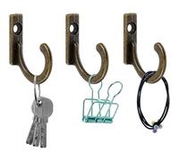 Wlinfetity Lot de 25 crochets muraux en alliage de zinc pour chapeaux, serviettes, clés, écharpes, bijoux - Doré, argent, noir, or rose, bronze - 2,25 x 1,85 cm