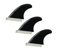 Wlinfetity Lot de 3 ailerons de planche de surf pour système FCS2, gouvernail en nylon et fibre de verre, 114 x 108 mm, noir
