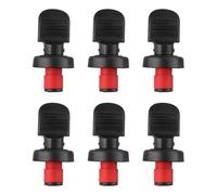 Wlinfetity Lot de 6 bouchons de bouteille de vin avec joint hermétique pour bière, vin, vinaigre, huile - Plastique PP et bouchons en caoutchouc - Blanc et noir - 7 x 3,2 cm