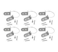Wlinfetity Lot de 6 dispositifs anti-basculement pour meubles, meubles TV, étagères, supports à angle droit avec câbles en acier, charge de 60 kg, construction en fer, vis et chevilles murales