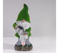 Wlinfetity Nain de jardin Lampe solaire en résine colorée avec flocage pour cour, patio et jardin Décor B